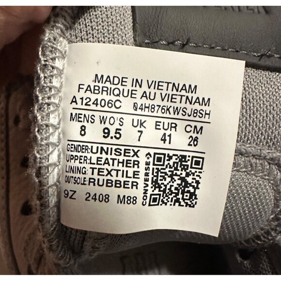 ⭐CONVERSE Star Player 76 Luxe Ox Leather Grey Sz 9.5 Women Shoes Sneaker A12406C - Picture 9 of 11